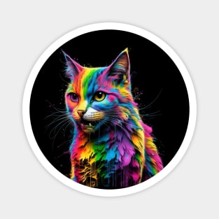 Colorful Cat's Portrait Magnet